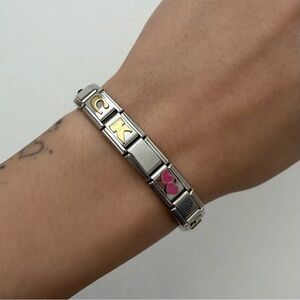 vintage 2000s ck 50 silver and gold italian charm bracelet